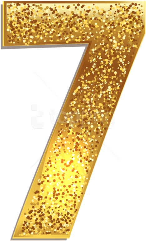 Golden Glitter Number7 PNG Image