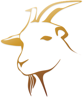 Golden Goat Silhouette PNG Image