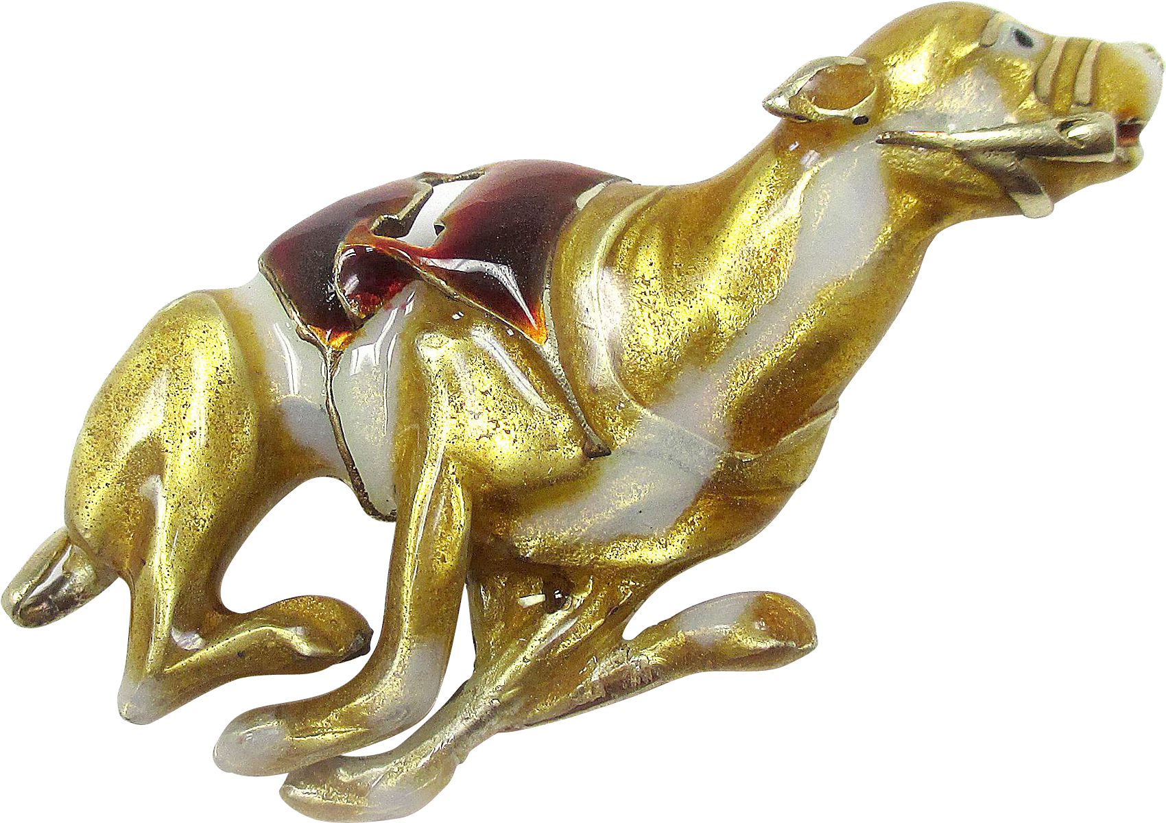 Golden Greyhound Figurine PNG Image