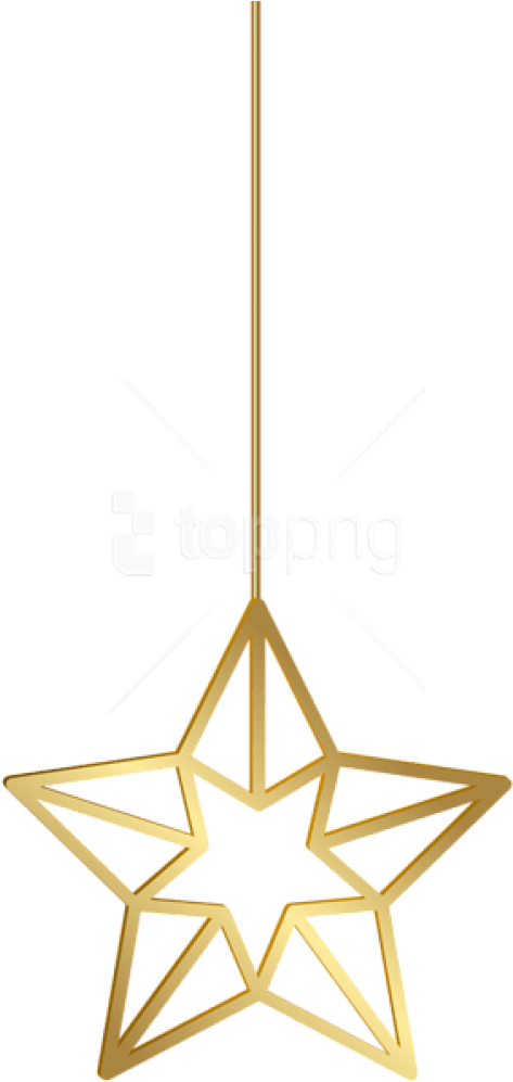 Golden Hanging Star Clipart PNG Image