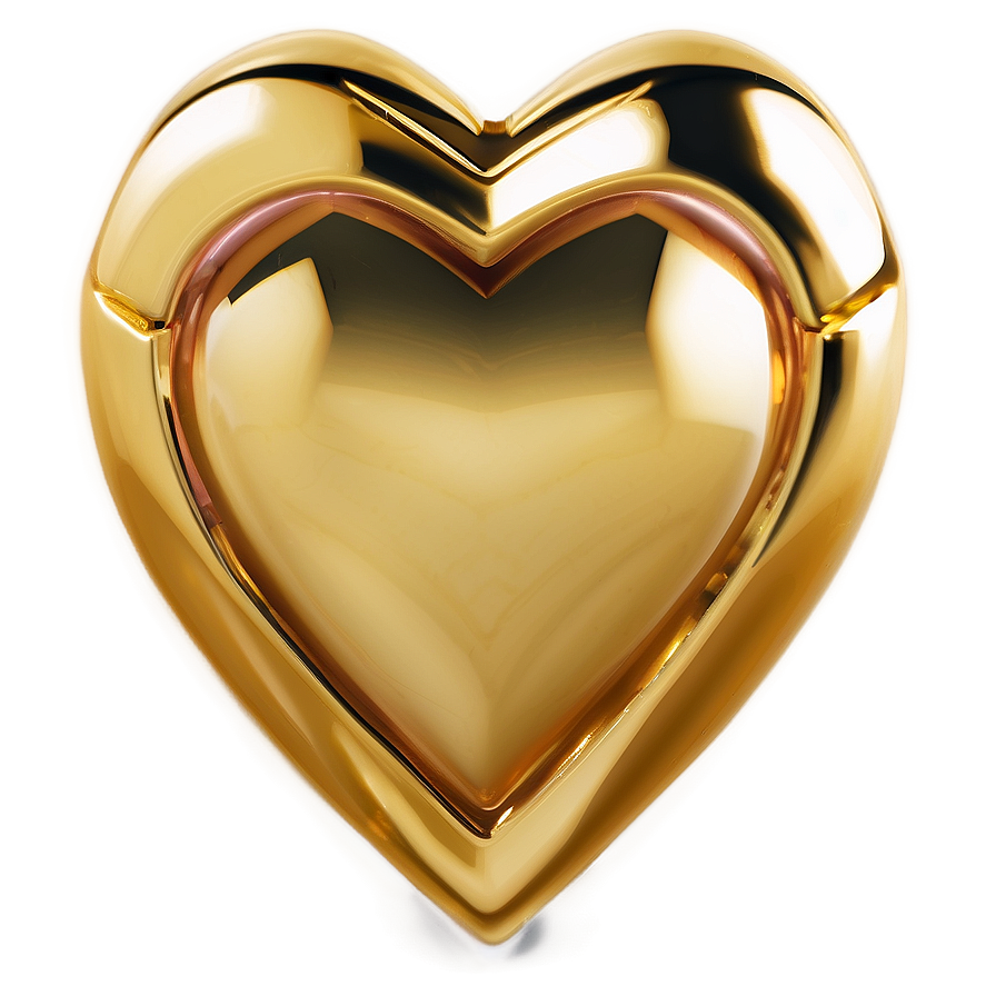 Golden Heart Charm Png Vft22 PNG Image