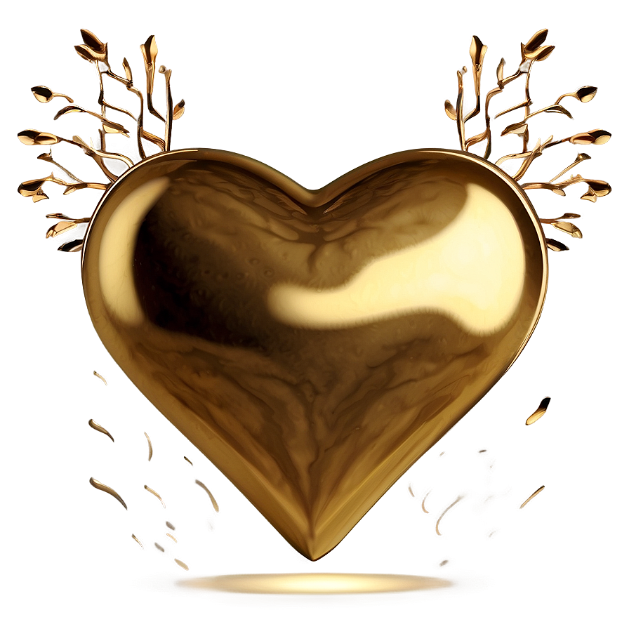 Golden Heart Clipart Png Aga PNG Image