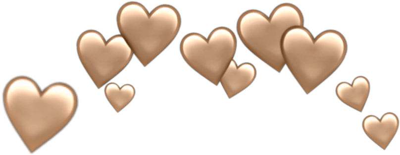 Golden Heart Crown Graphic PNG Image