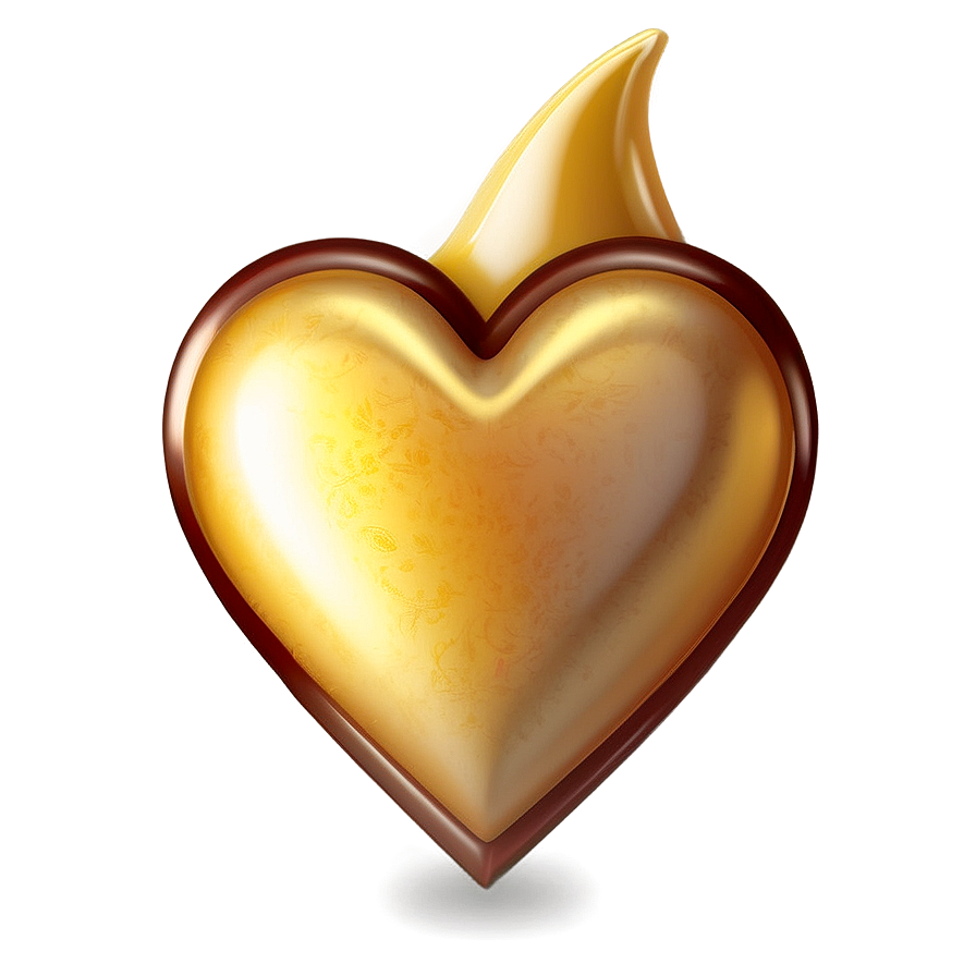 Golden Heart Emoji Png 24 PNG Image