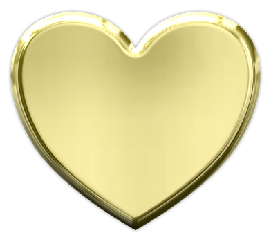 Golden Heart Icon PNG Image