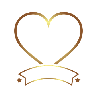 Golden Heart Logo Design PNG Image