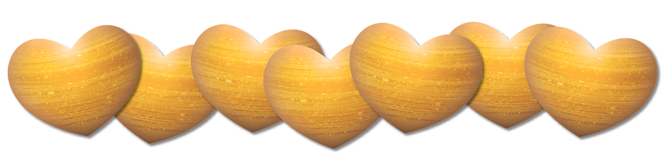 Golden Hearts Row PNG Image