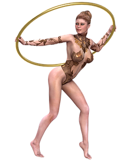 Golden Hoop Dancer PNG Image