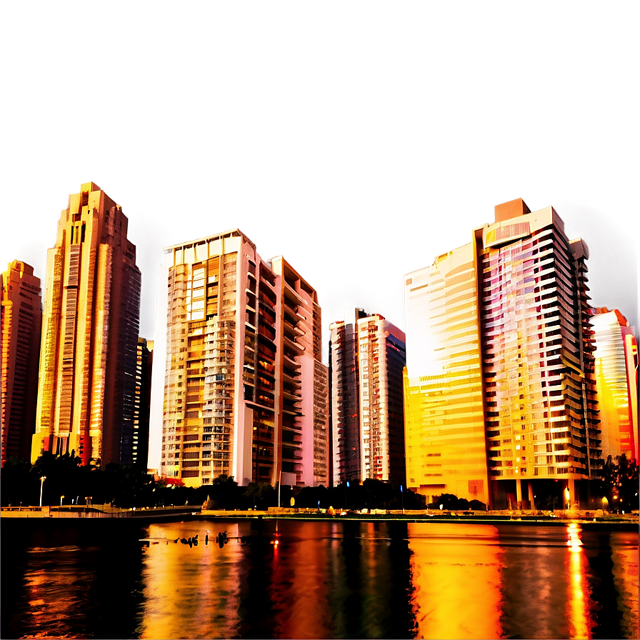 Golden Hour Cityscape Photo Png Pik PNG Image