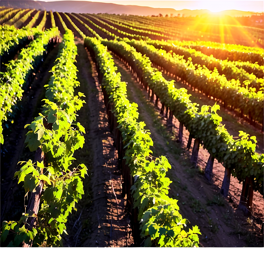 Golden Hour Over Vineyard Png 32 PNG Image