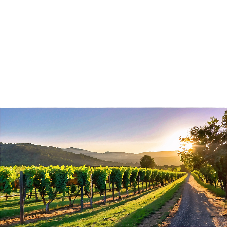 Golden Hour Over Vineyard Png 85 PNG Image