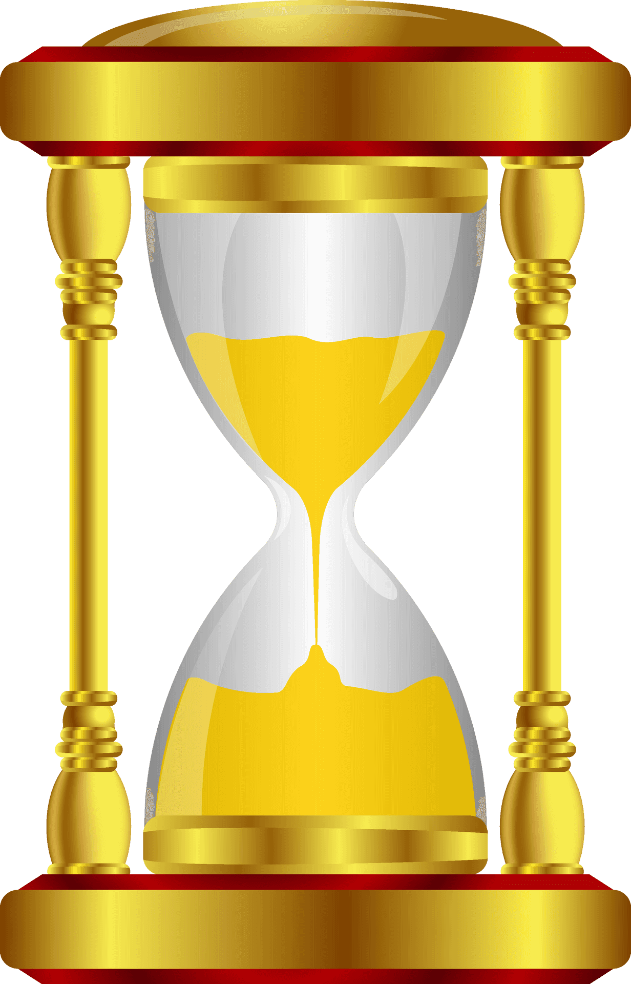 Golden Hourglass Vector Illustration PNG Image