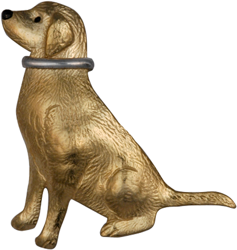 Golden Labrador Figurine Sitting PNG Image