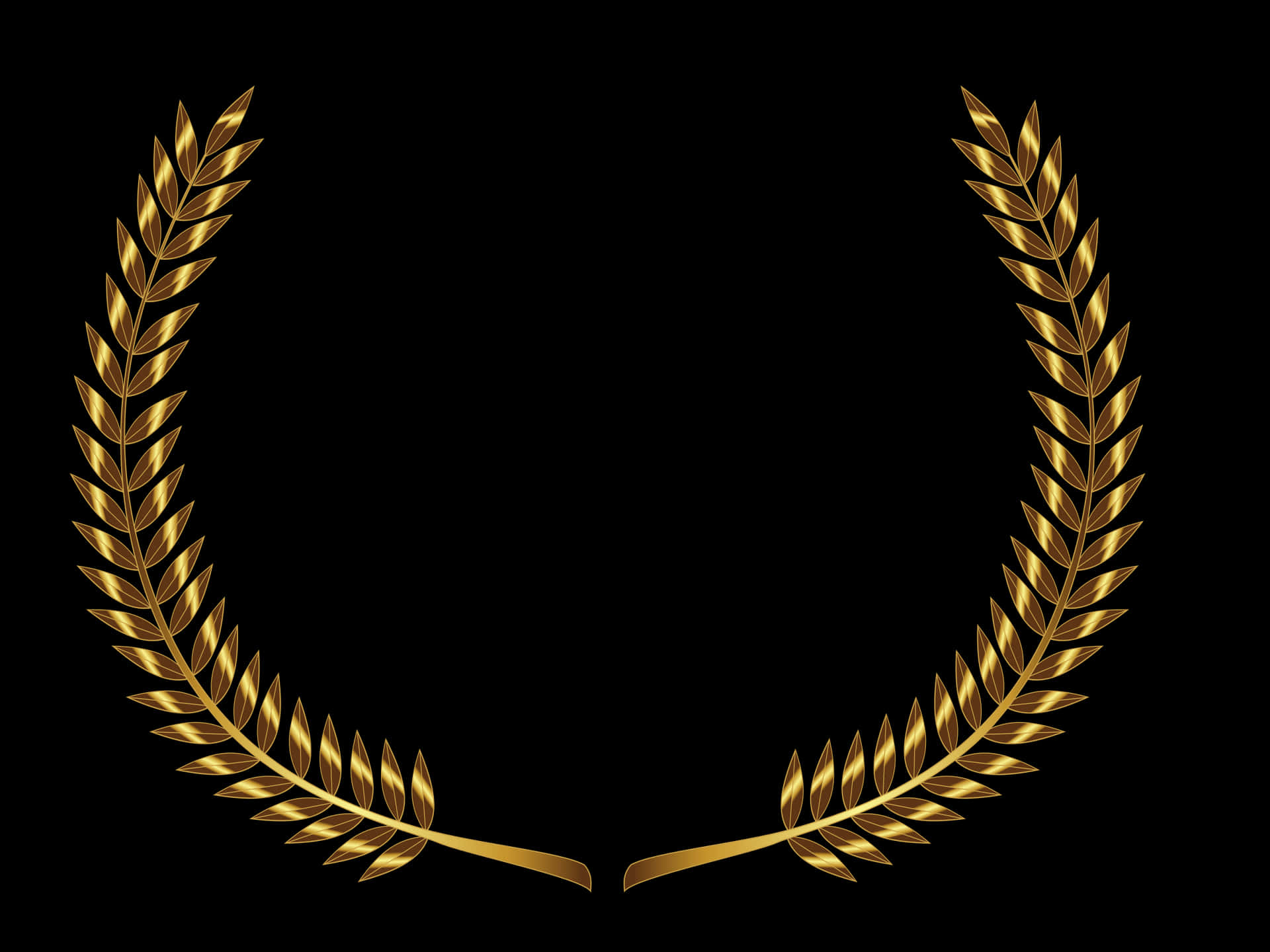 Golden Laurel Wreath Award Symbol PNG Image