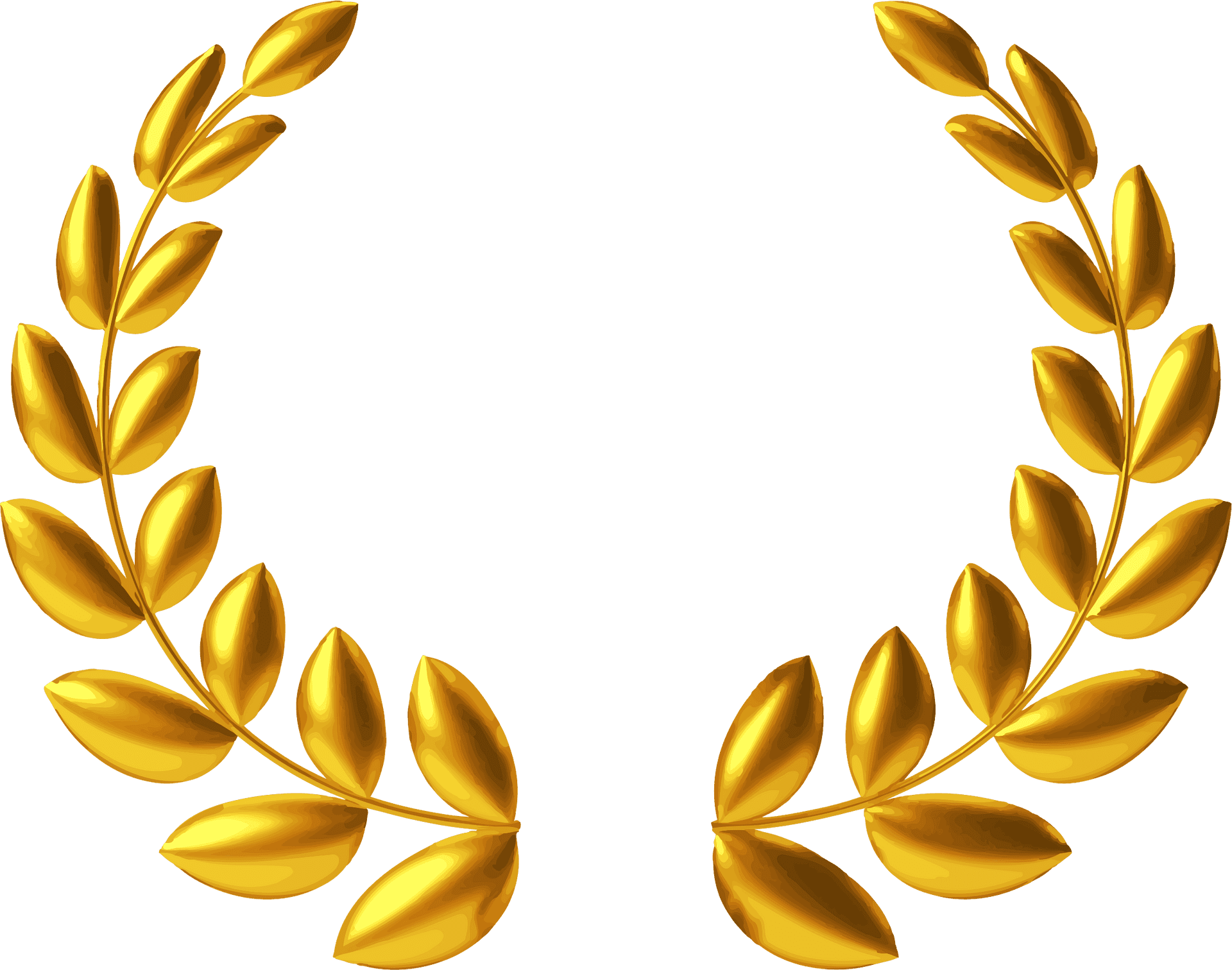 Golden Laurel Wreath Design PNG Image