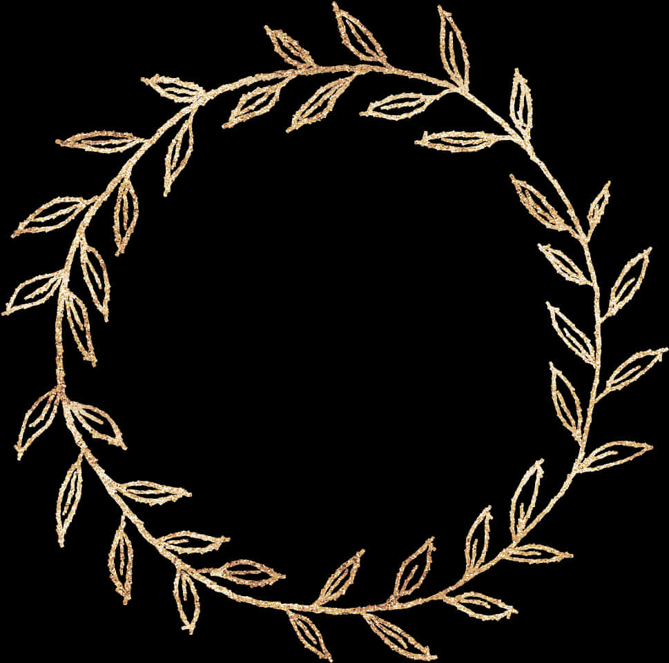 Golden Laurel Wreath Frame PNG Image