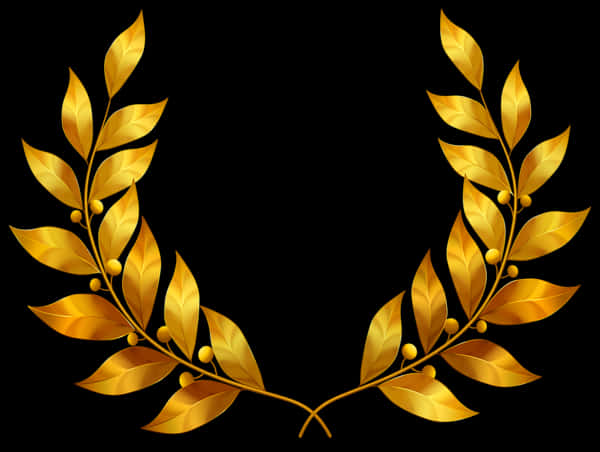 Golden Laurel Wreath Graphic PNG Image