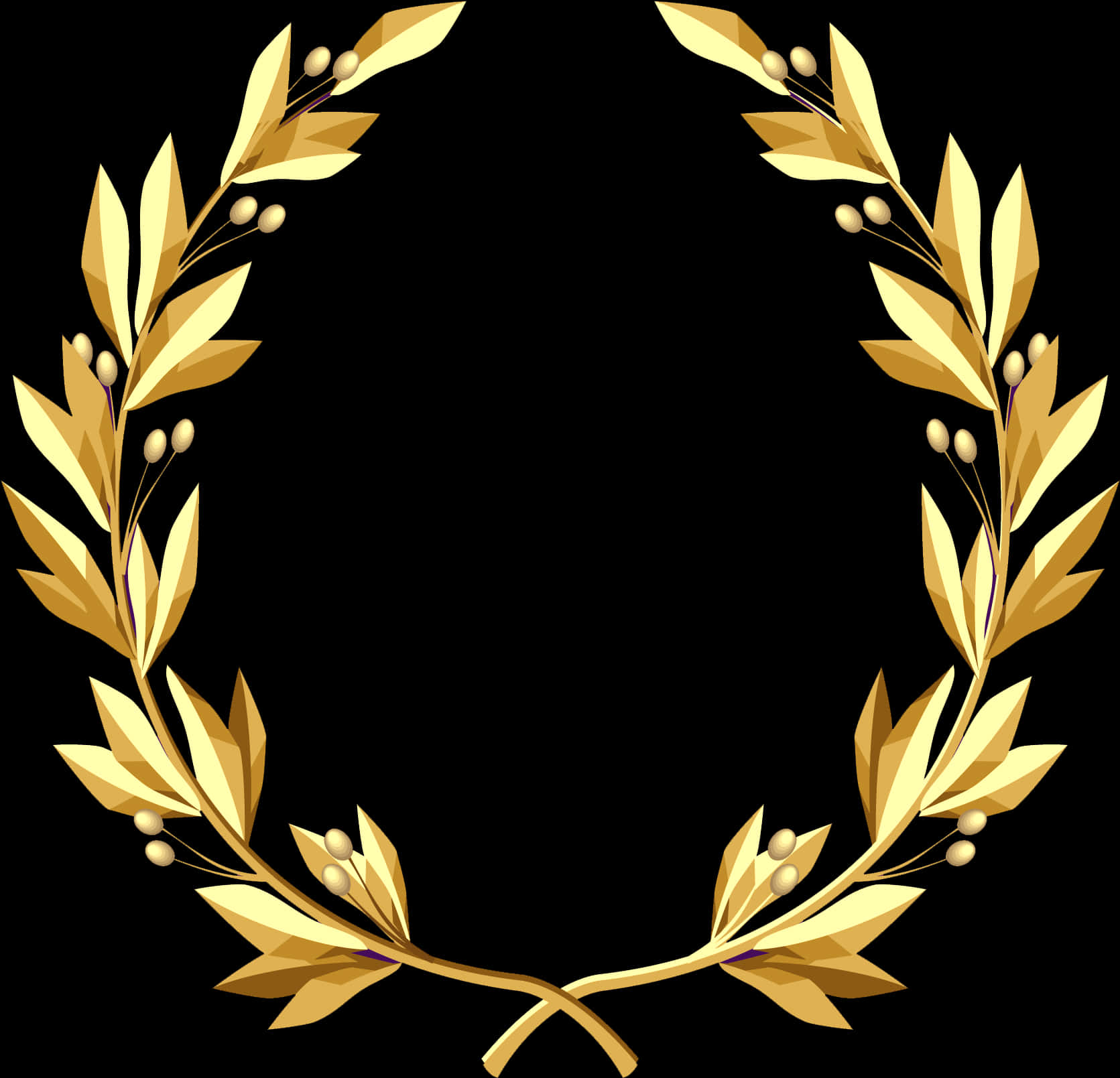 Golden Laurel Wreath Graphic PNG Image