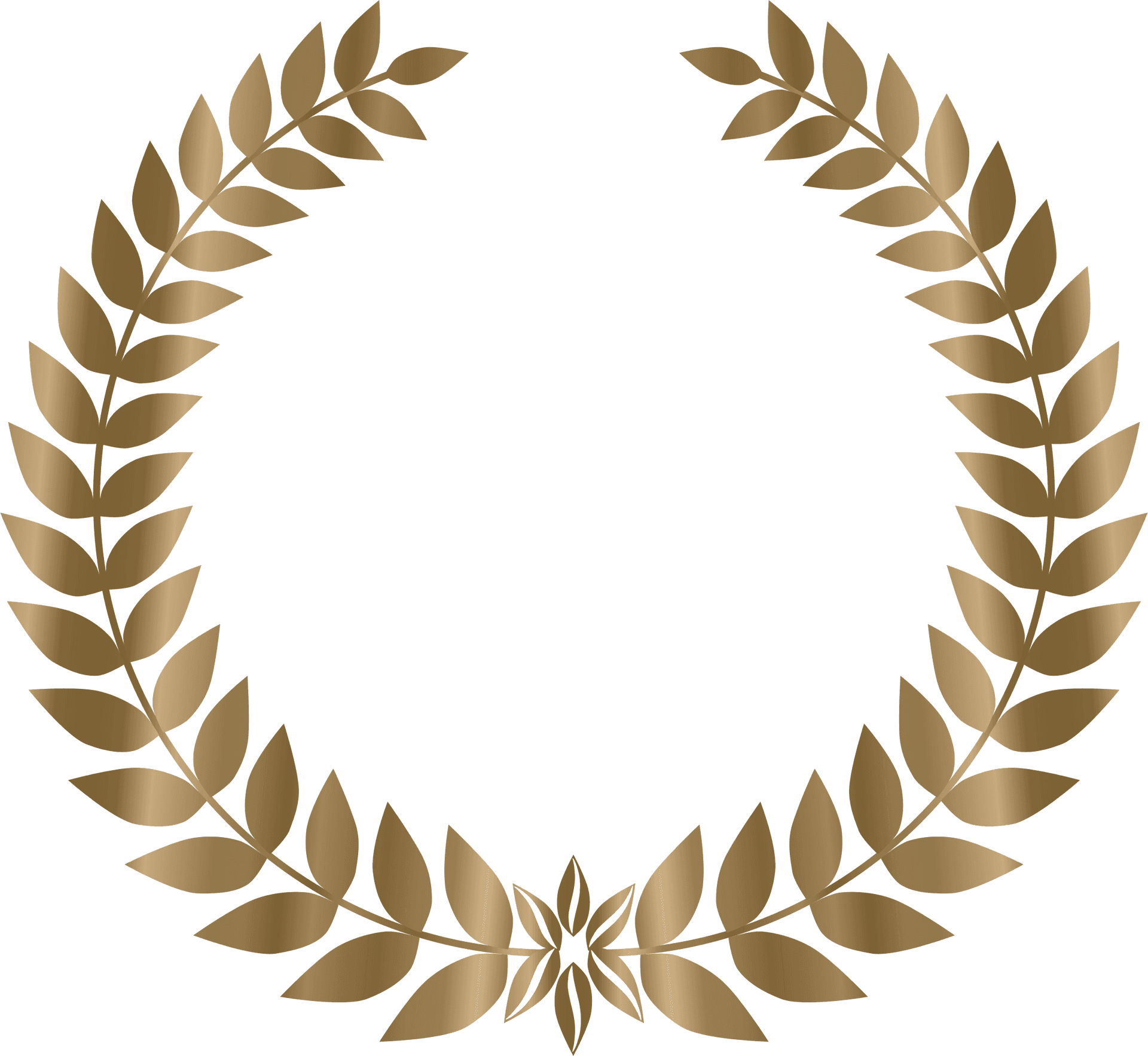 Golden Laurel Wreath Graphic PNG Image