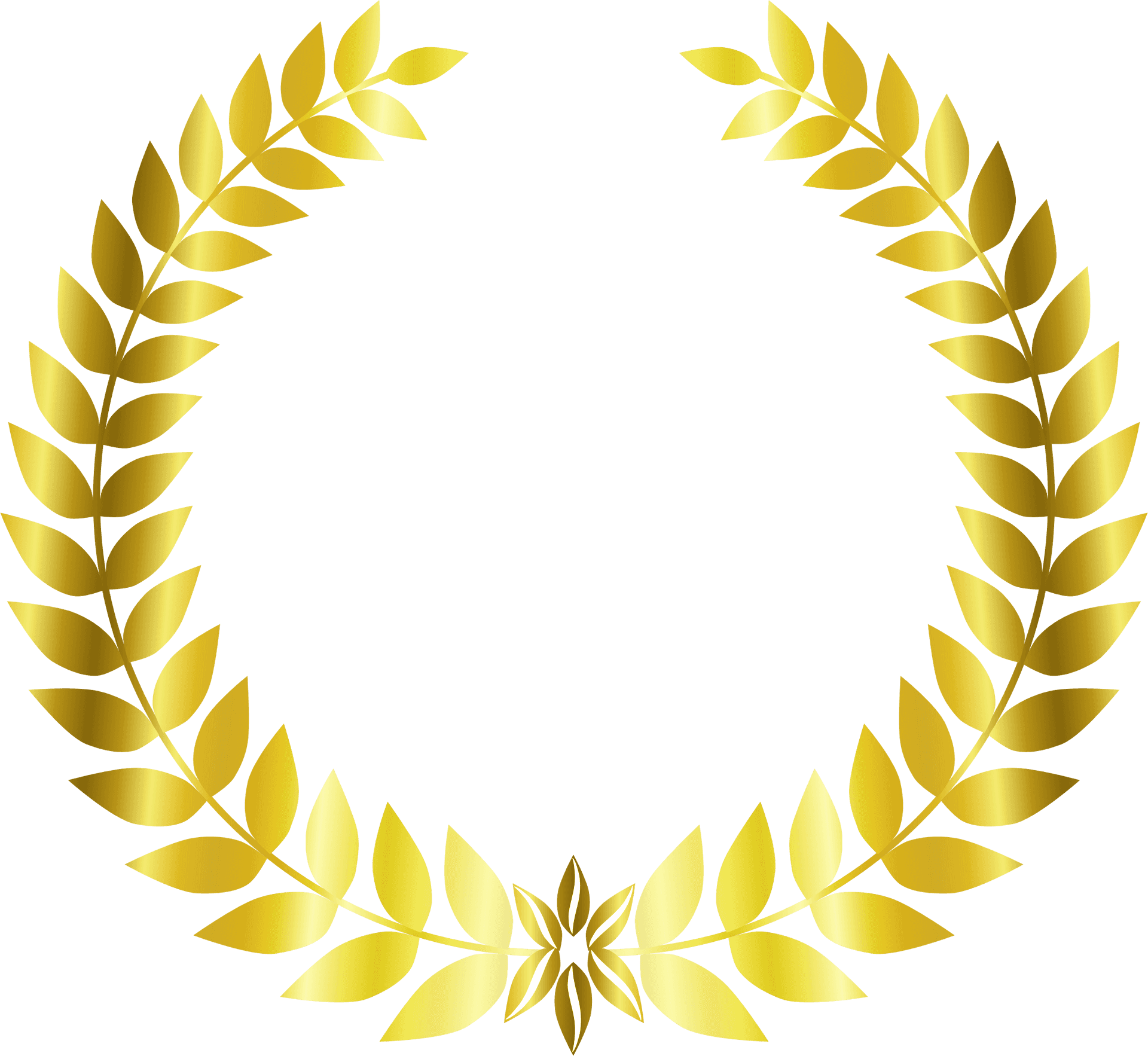 Golden Laurel Wreath Graphic PNG Image