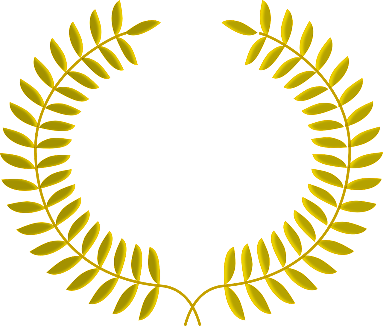 Golden Laurel Wreath Graphic PNG Image