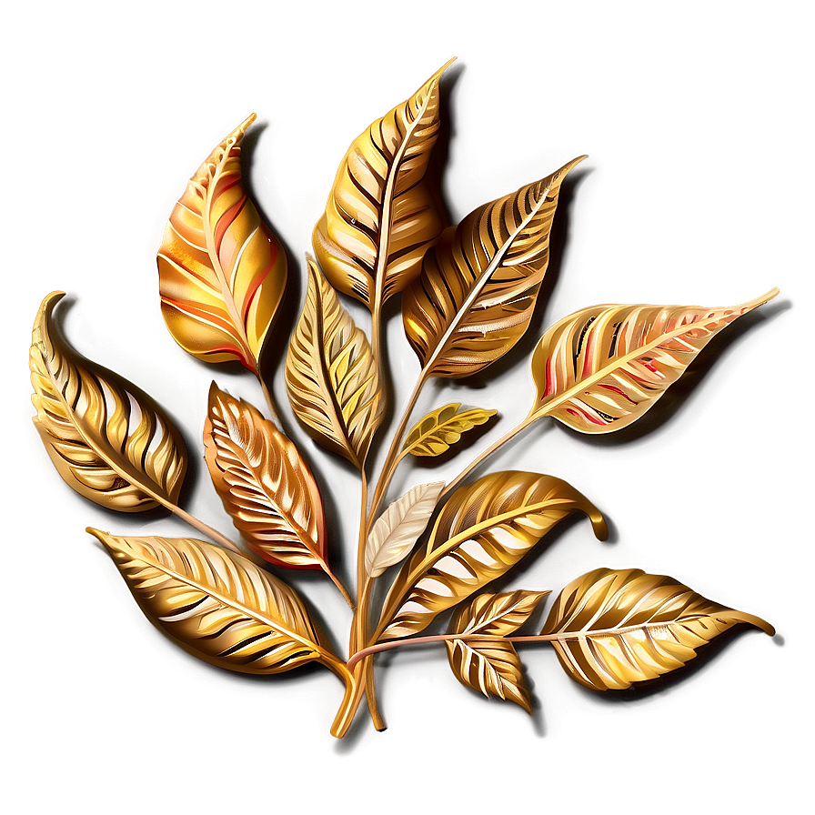 Golden Leaves Png Xbj PNG Image