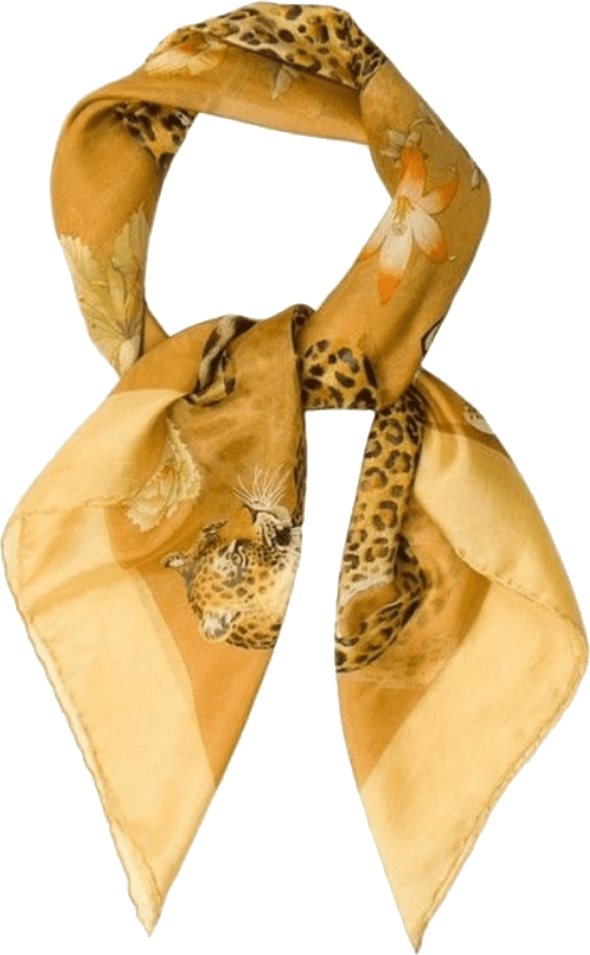 Golden Leopard Print Bandana PNG Image