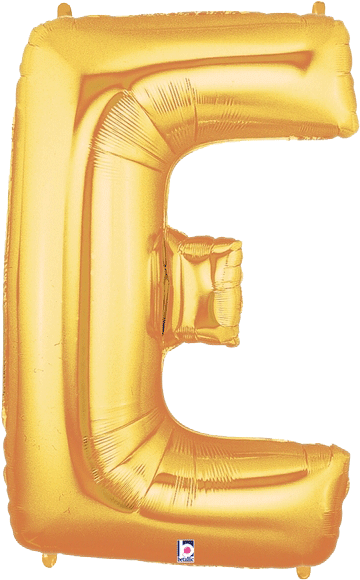 Golden Letter E Balloon PNG Image