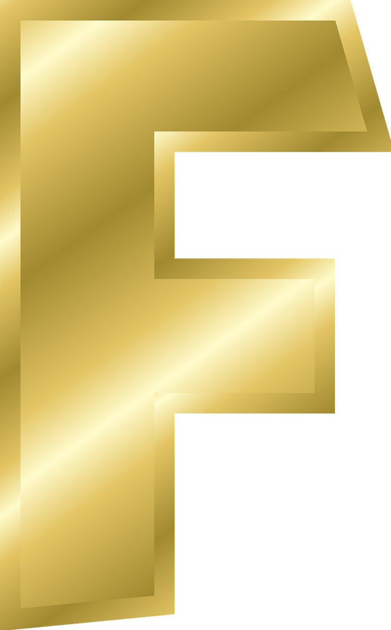 Golden Letter F Graphic PNG Image