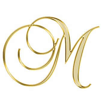 Golden Letter G M Logo PNG Image