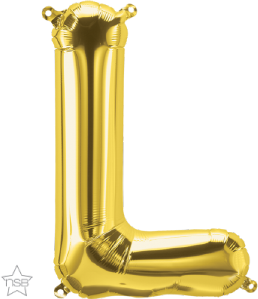 Golden Letter L Balloon PNG Image