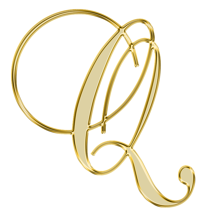 Golden Letter Q Design PNG Image