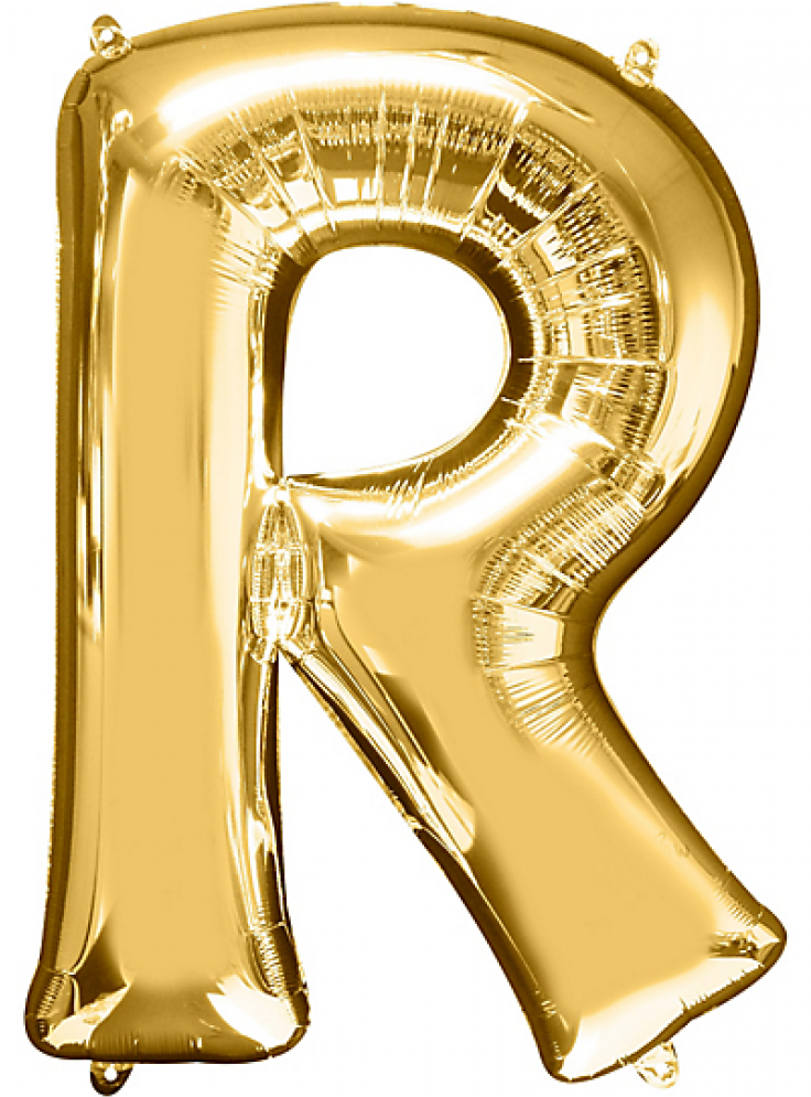 Golden Letter R Balloon PNG Image