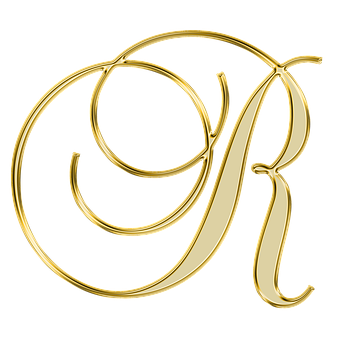 Golden Letter R Design PNG Image