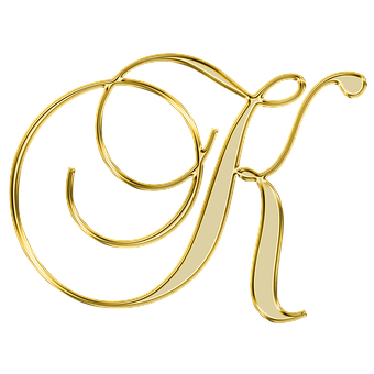 Golden Letter R Design PNG Image