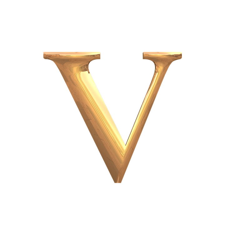 Golden Letter V3 D Rendering PNG Image