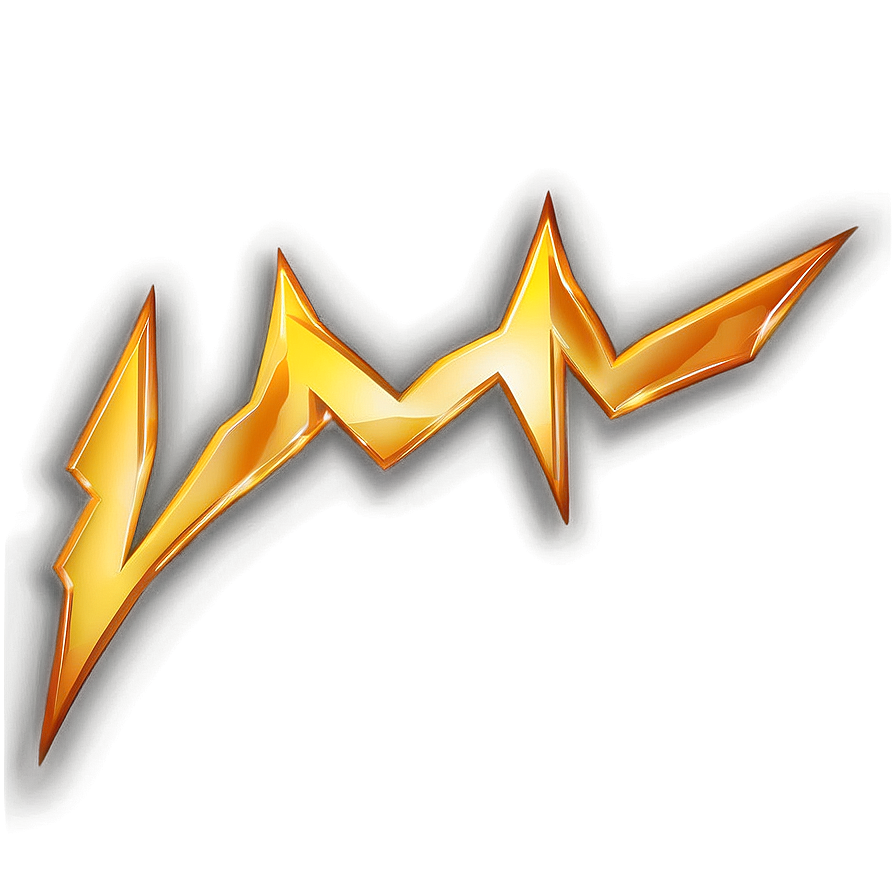 Golden Line Lightning Bolt Png Qka PNG Image