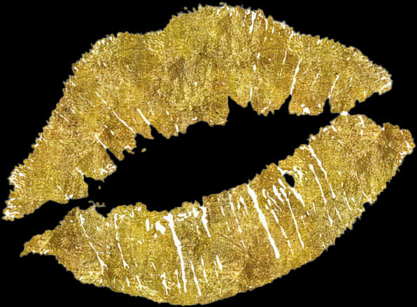 Golden Lipstick Kiss Mark PNG Image