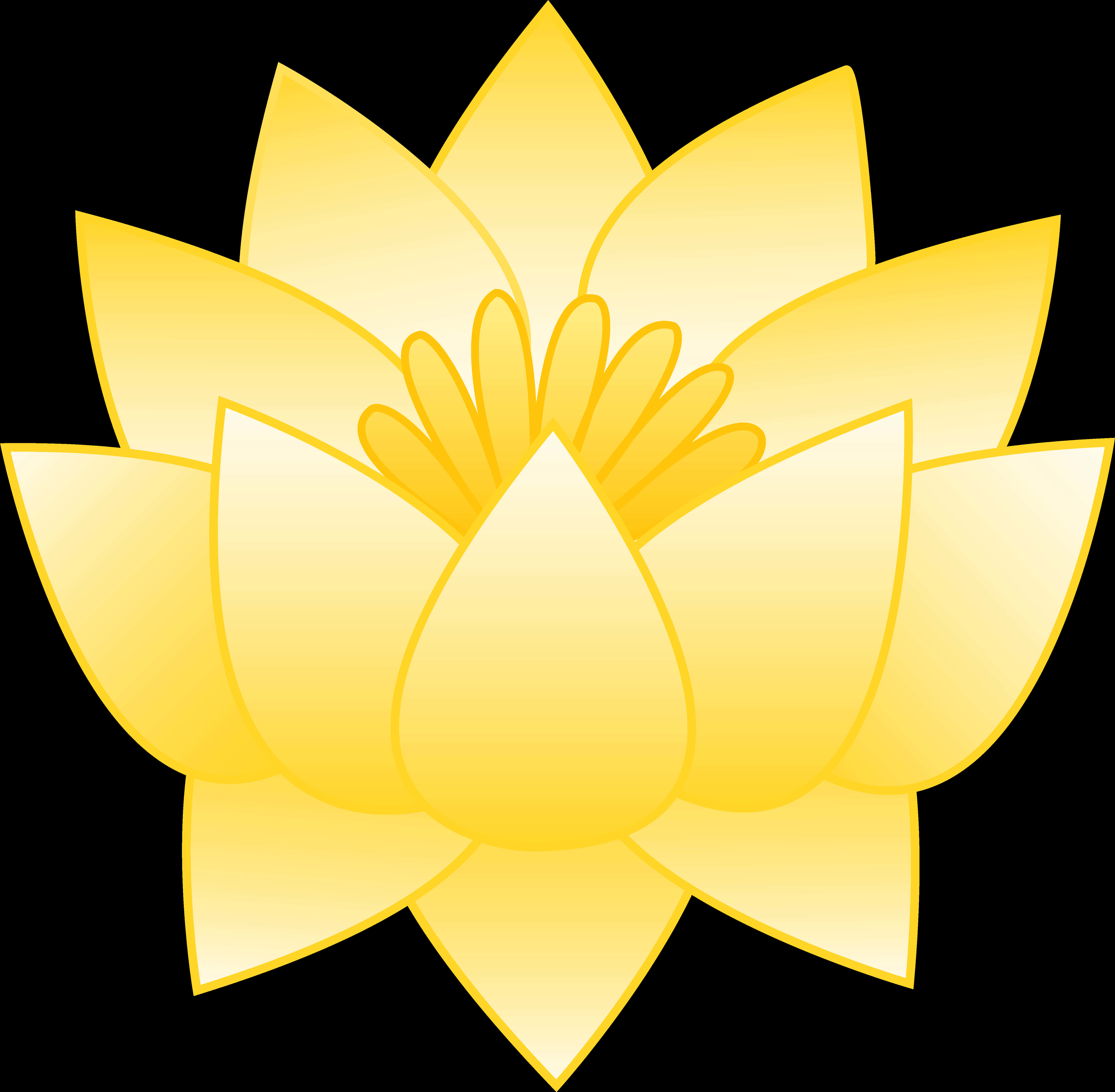 Golden Lotus Vector Illustration PNG Image