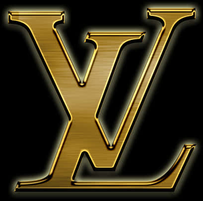 Golden Louis Vuitton Logo PNG Image