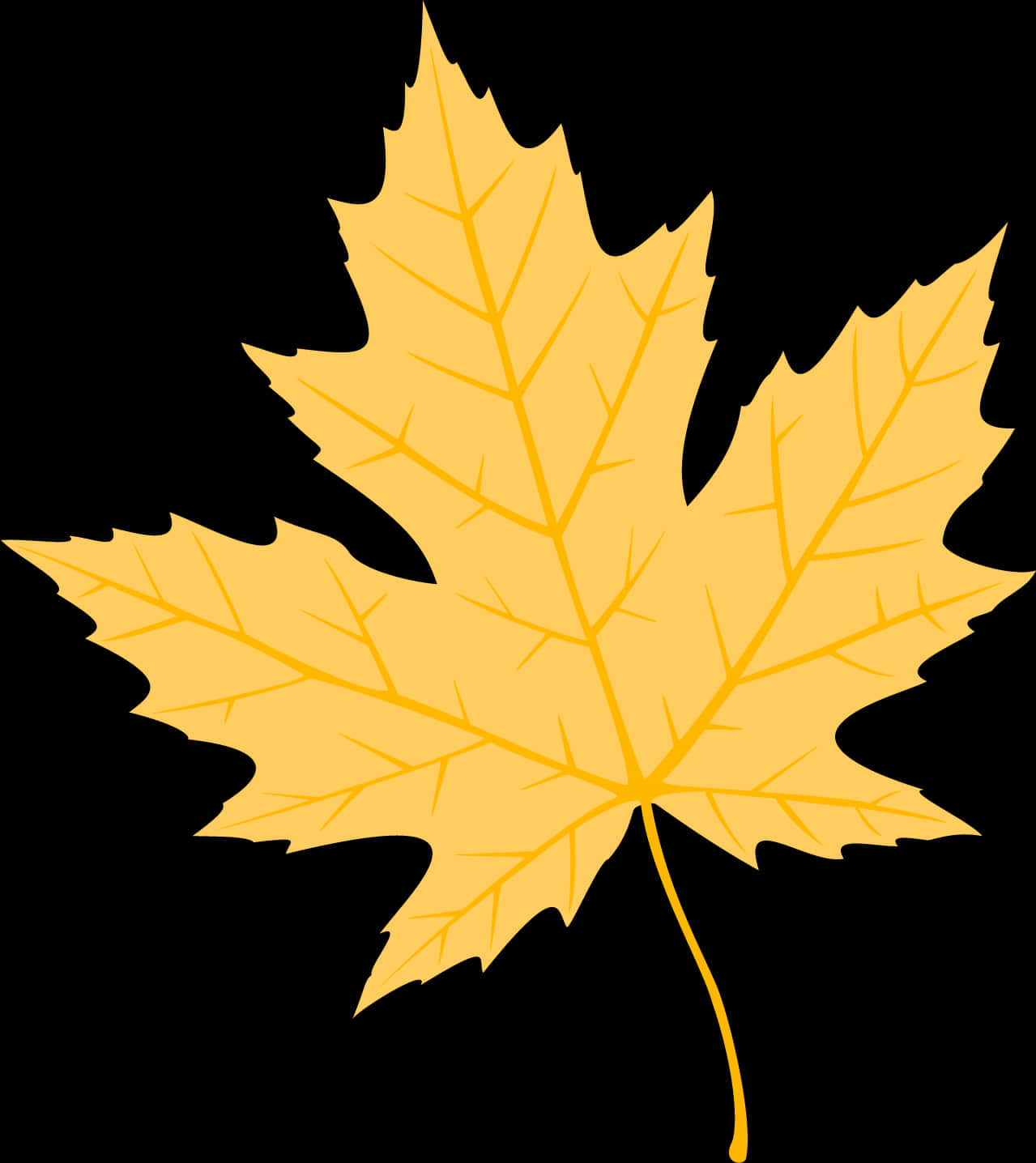 Golden Maple Leaf Vector PNG Image