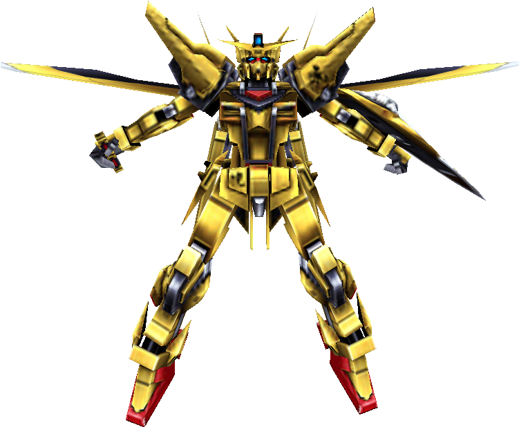 Golden_ Mecha_ Gundam_ Pose PNG Image