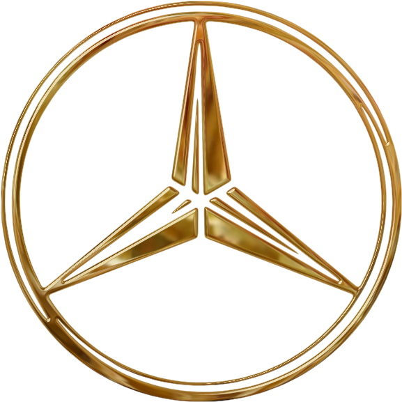 Golden Mercedes Logo Transparent Background PNG Image