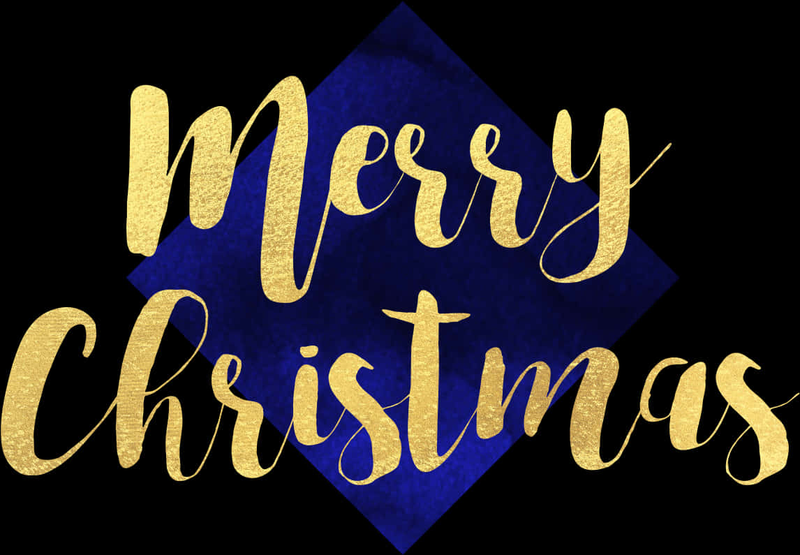 Golden Merry Christmas Greeting PNG Image