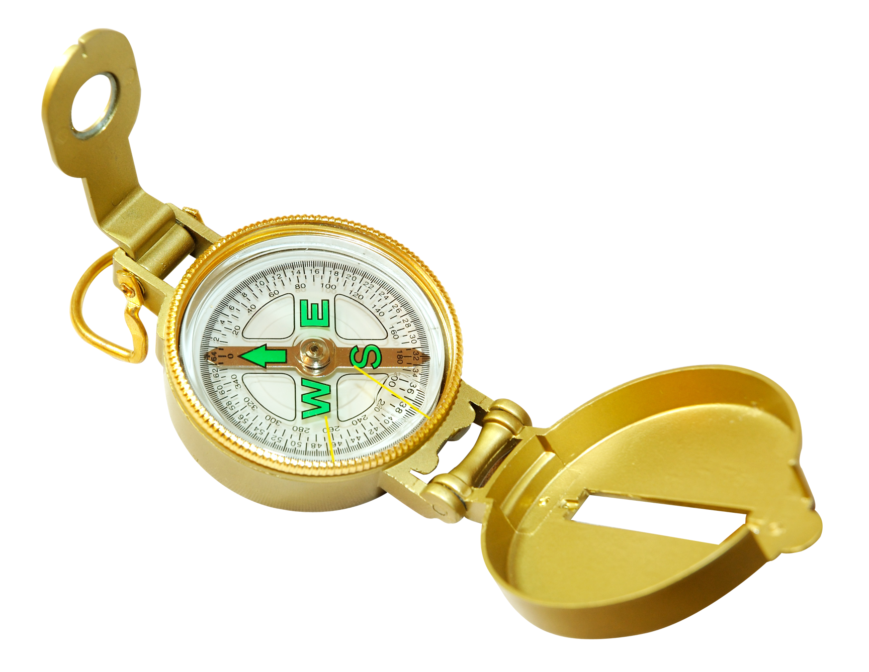 Golden Navigational Compass PNG Image