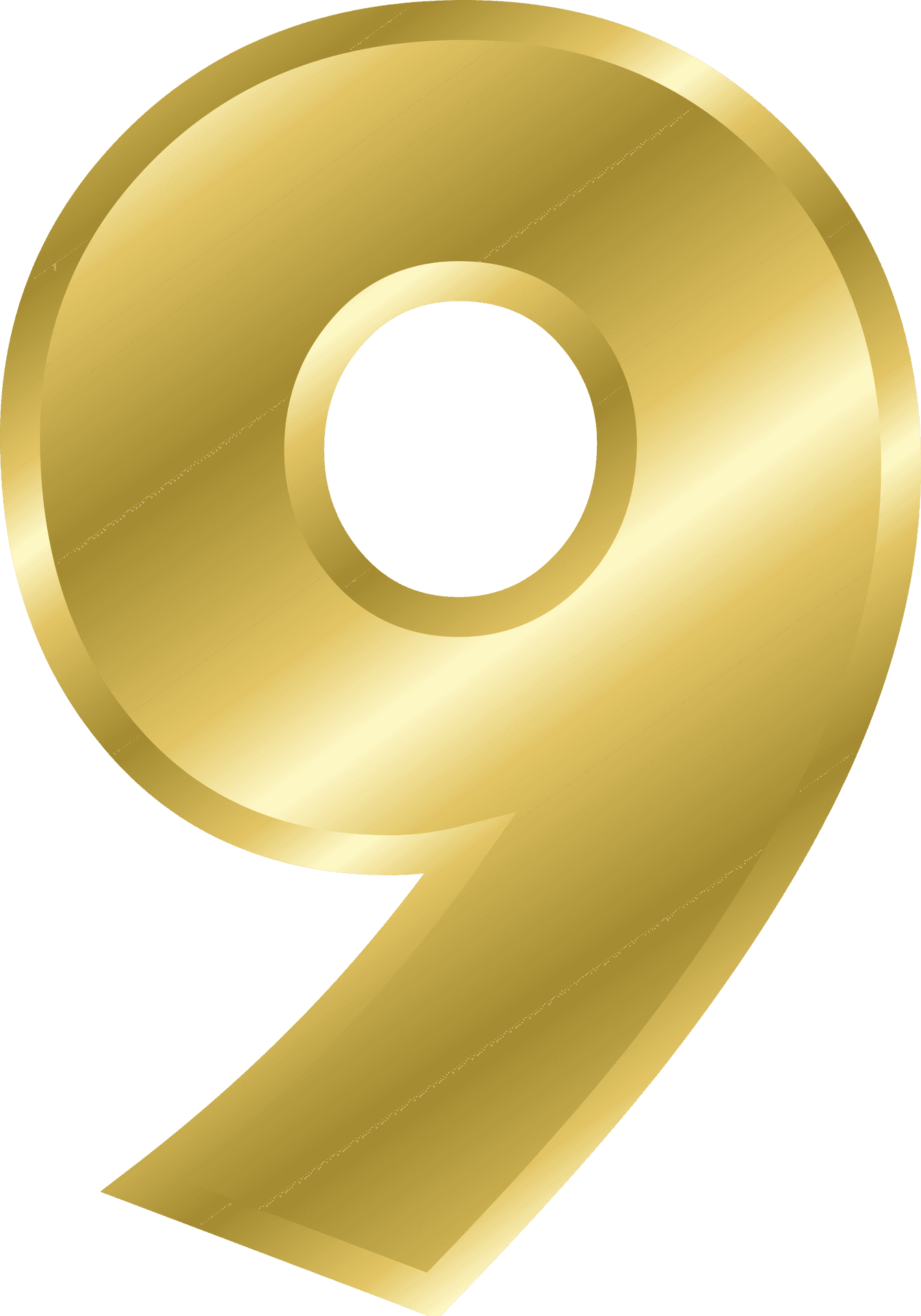 Golden Number9 Graphic PNG Image