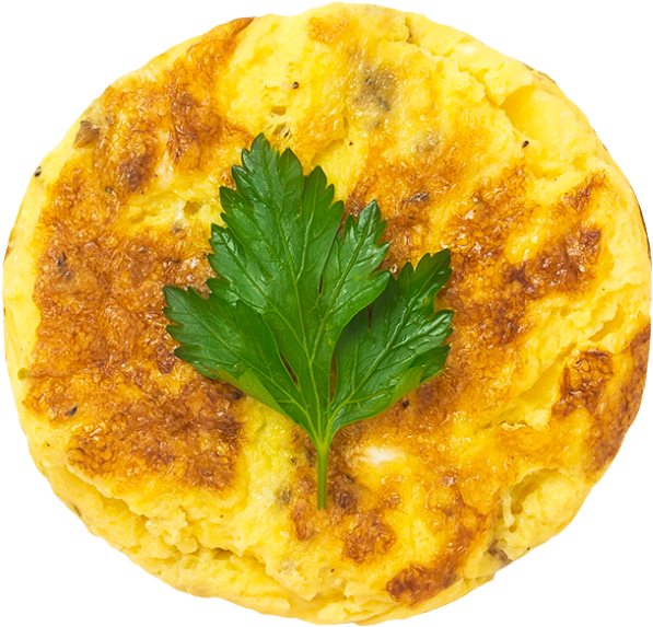 Golden Omelettewith Parsley Garnish PNG Image