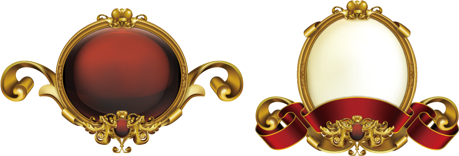 Golden Ornament Frames Vector PNG Image