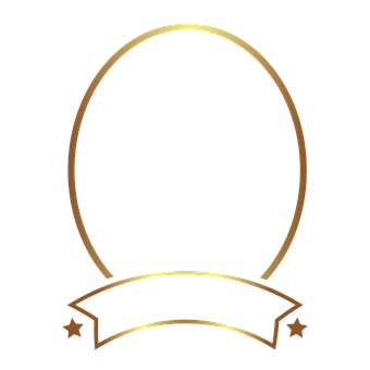 Golden Oval Frame Design PNG Image