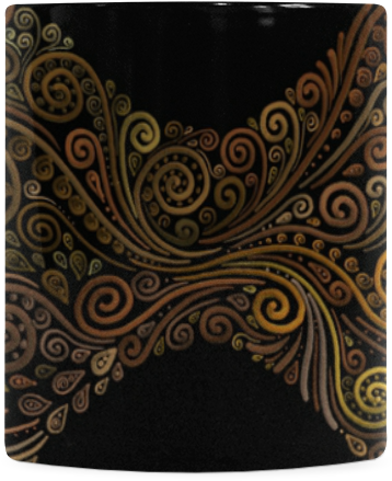 Golden Paisley Pattern Mug PNG Image